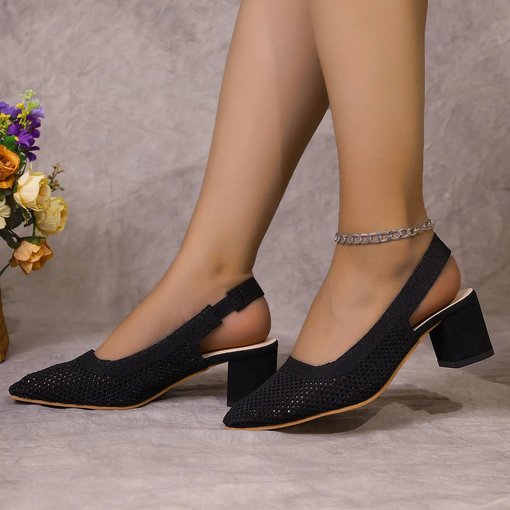 Breathable High-Heel Slipper Sandals for Women