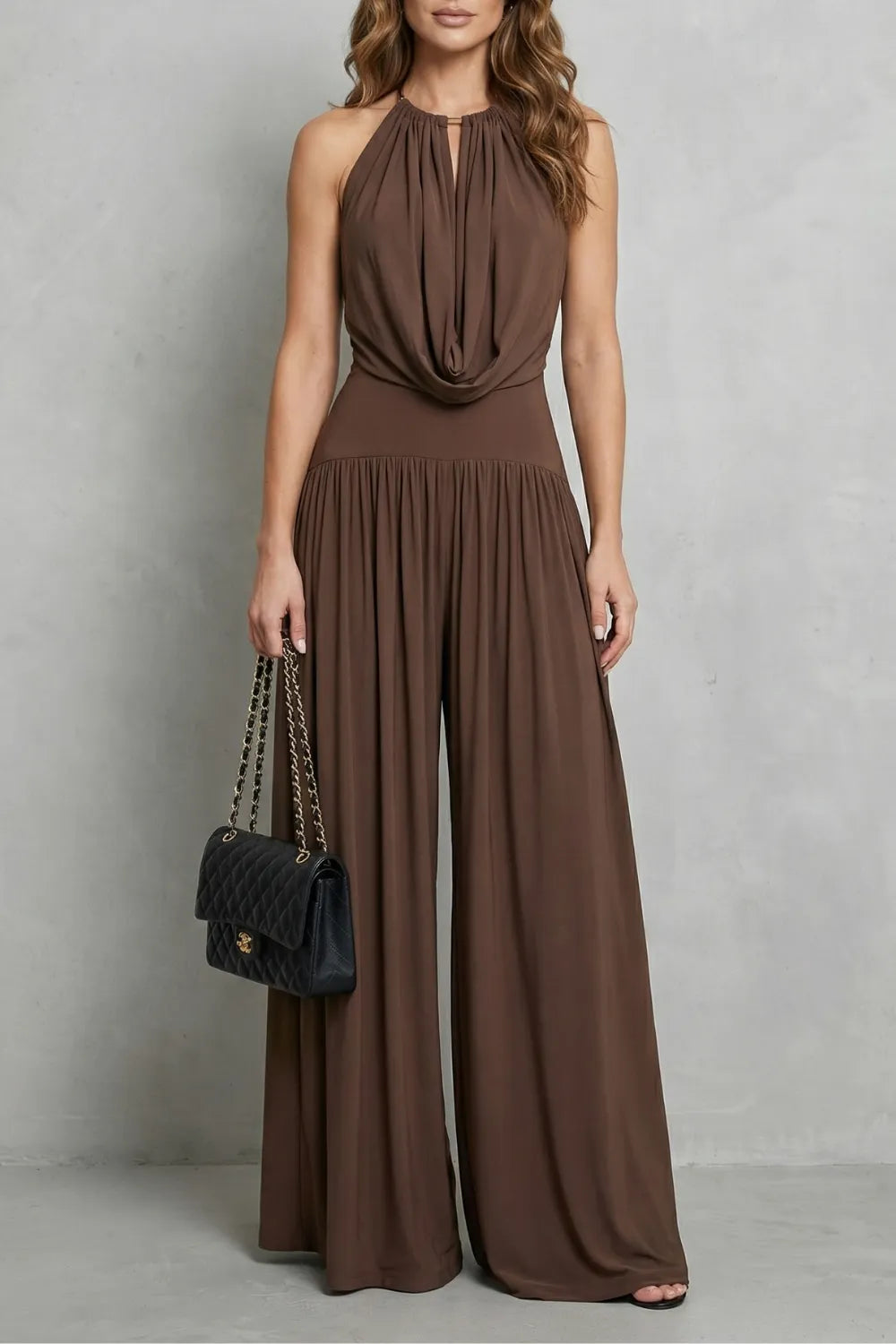 Draped halter elegance – Two piece set