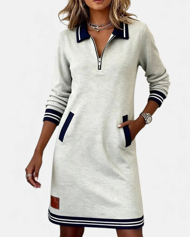 Jeanne | Chic Long-Sleeve Dress in Cotton
