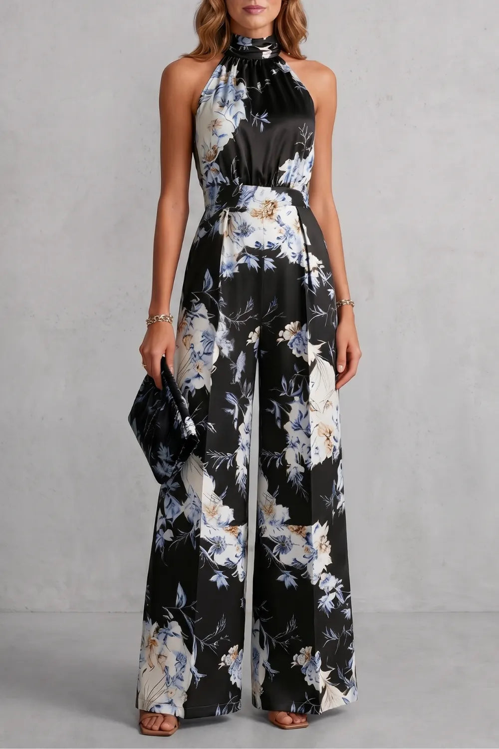 Romantic floral print – Halter jumpsuit