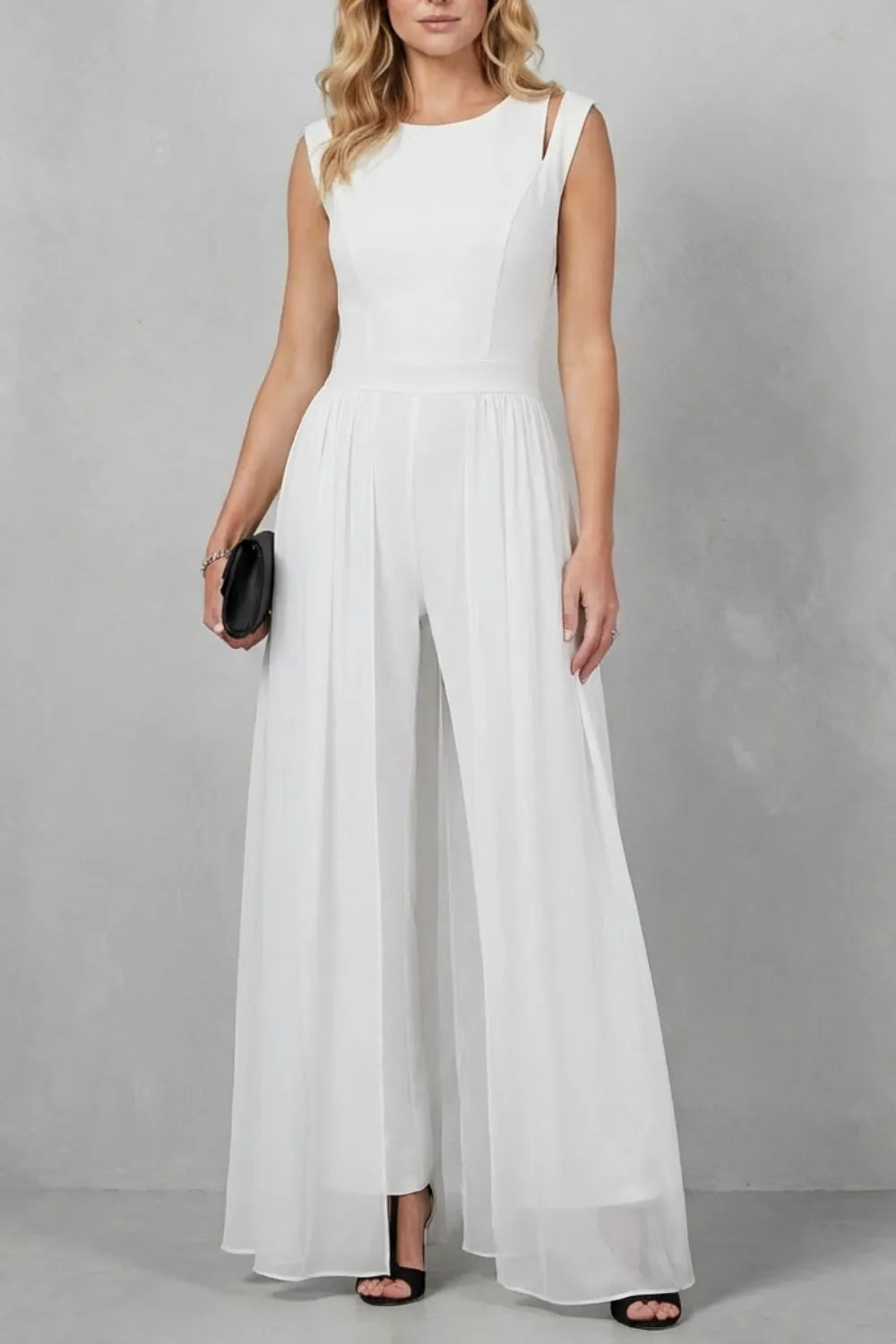 Sheer panel cutout – Evening jumpsuit