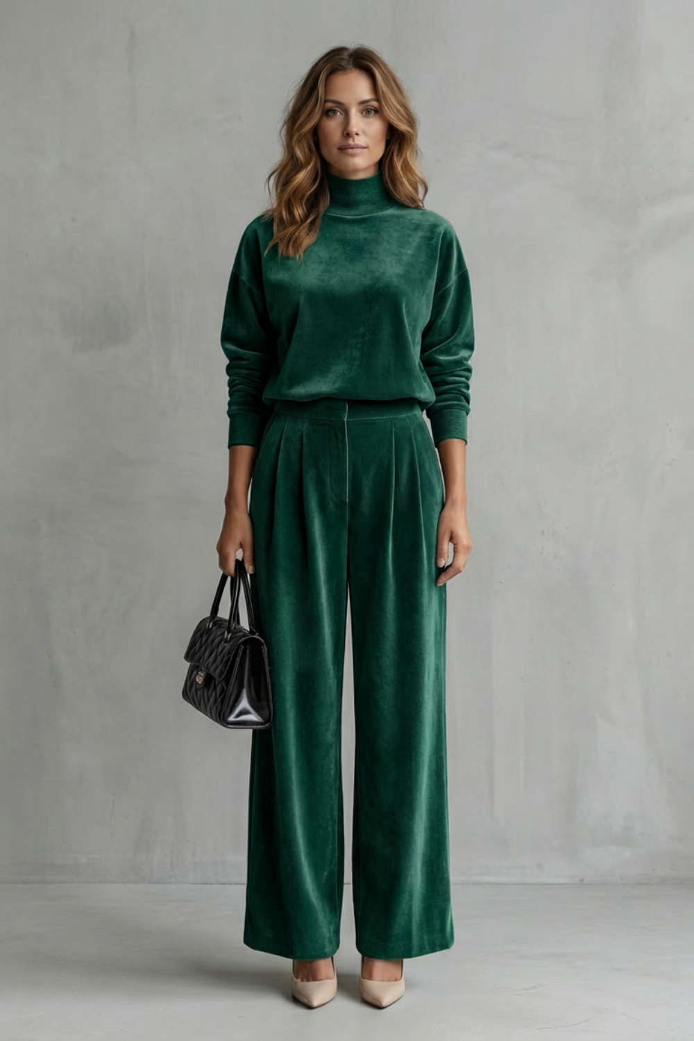 Luxe Velour Elegance – Two-Piece Lounge Set