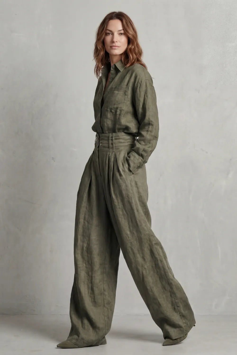 Relaxed neutral tailoring – Two-piece set