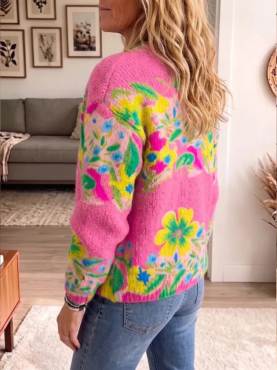 Vintage Elegant Color-blocked Sweater
