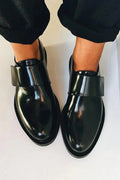 POLISHED STRAP LOAFERS