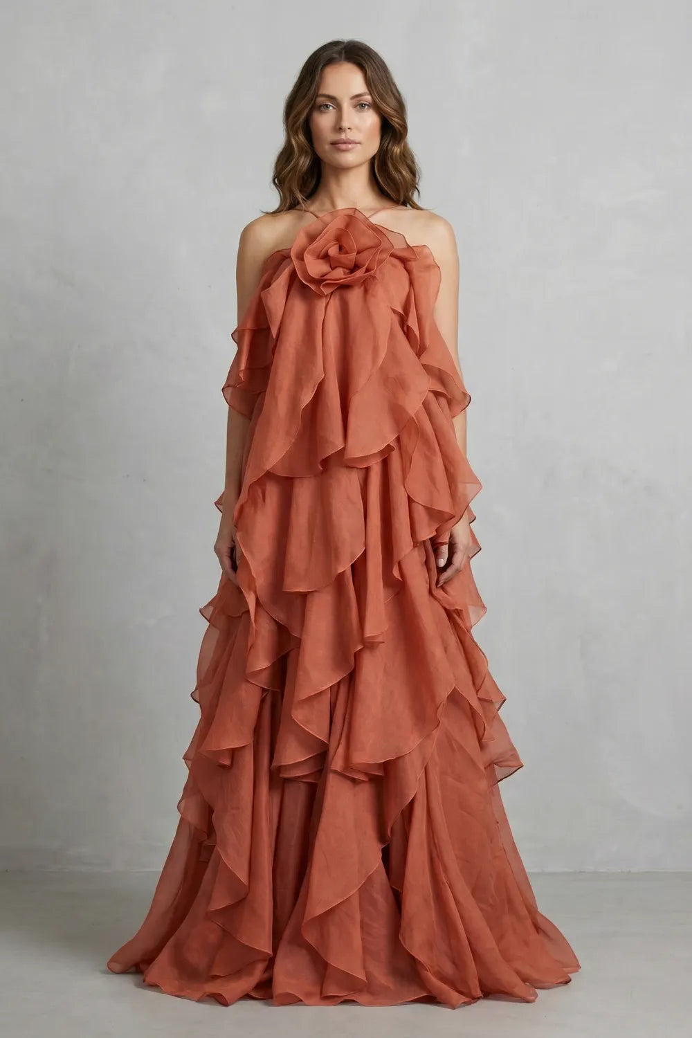 Layered ruffle statement – Maxi dress