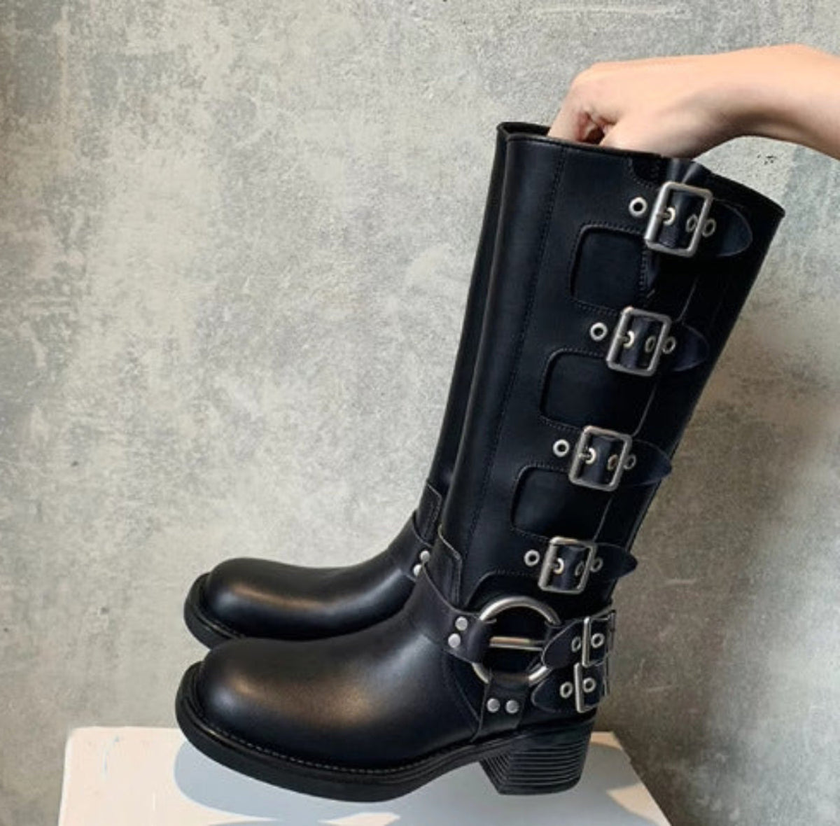 POTENCIANA? – Classic Buckled Ankle Motorcycle Boots