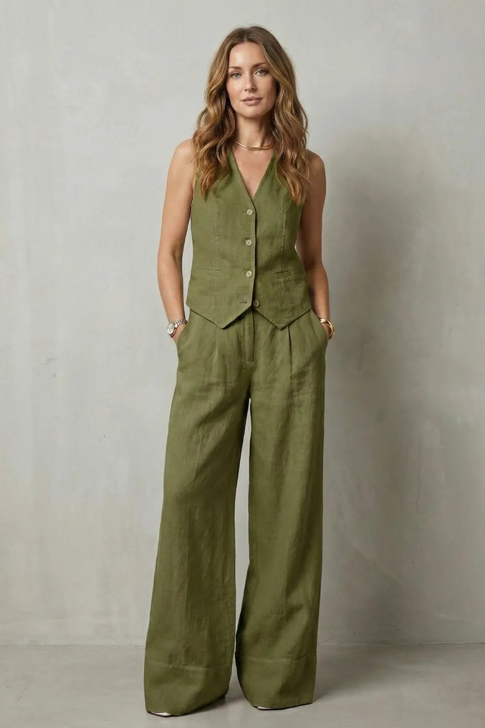 Relaxed tailored elegance – Vest and pants set
