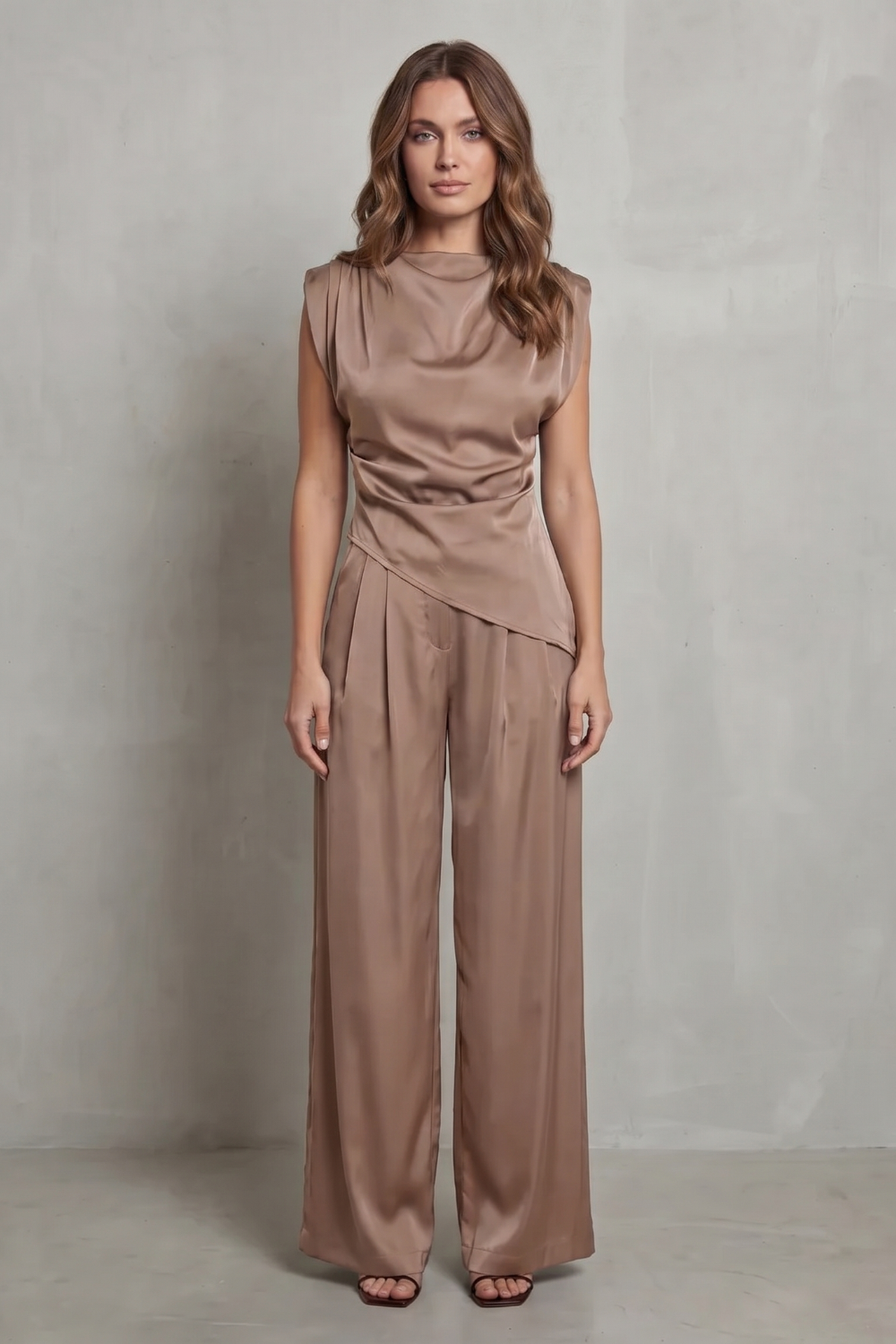 Draped waist detail – Casual elegance set
