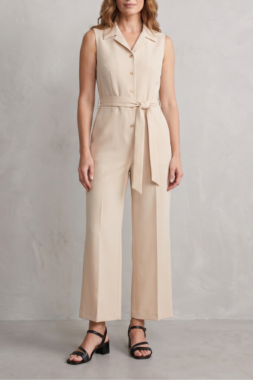 Belted office elegance – Wide-leg jumpsuit
