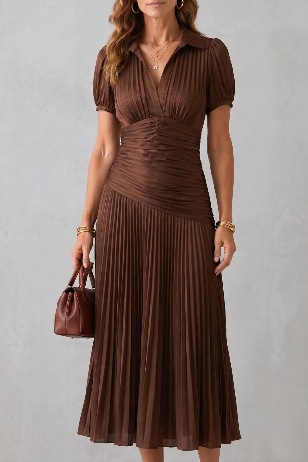 Pleated waist refinement – Midi dress