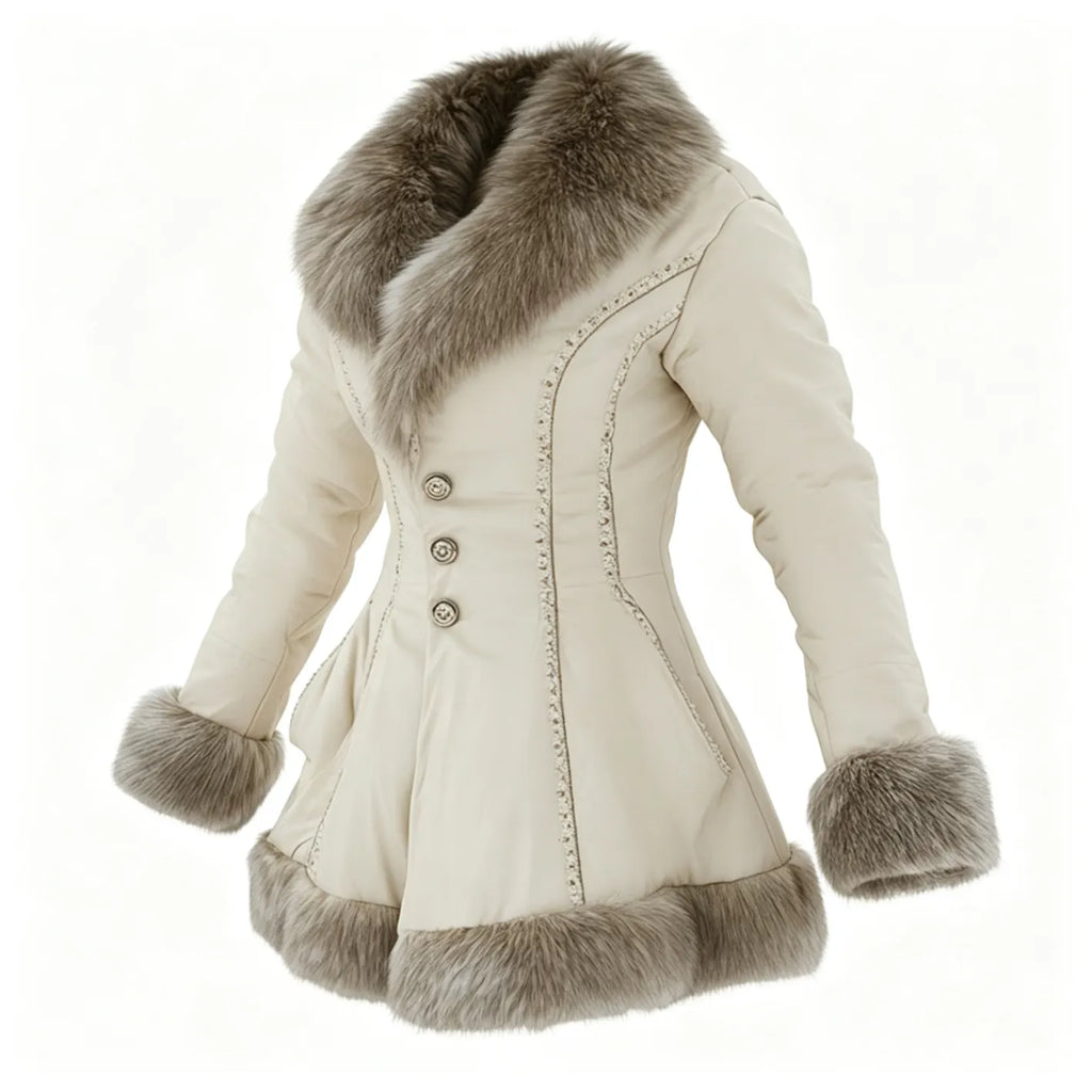 🎉BOGO SALE —Today Only! ✨Women's Retro Mid-Length Fur Collar A-Line Coat