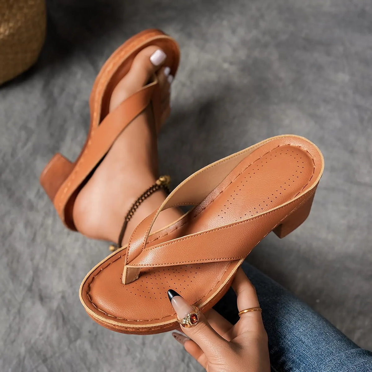 NEW ARRIVAL 70% OFF - Orthopedic Chunky High Heel Sandals - BUY 2 FREE SHIPPING