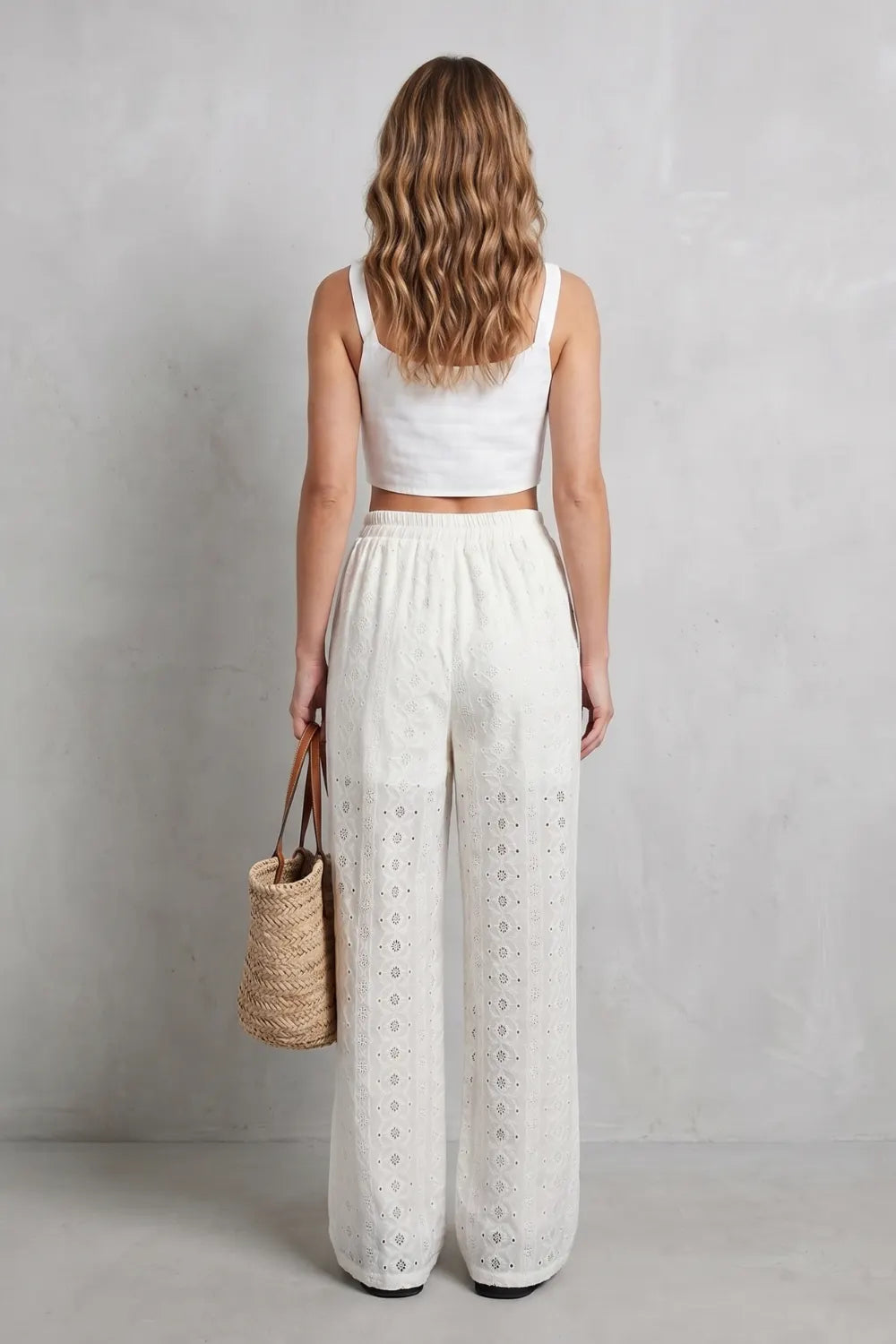 Broderie anglaise grace – Wide-leg trousers