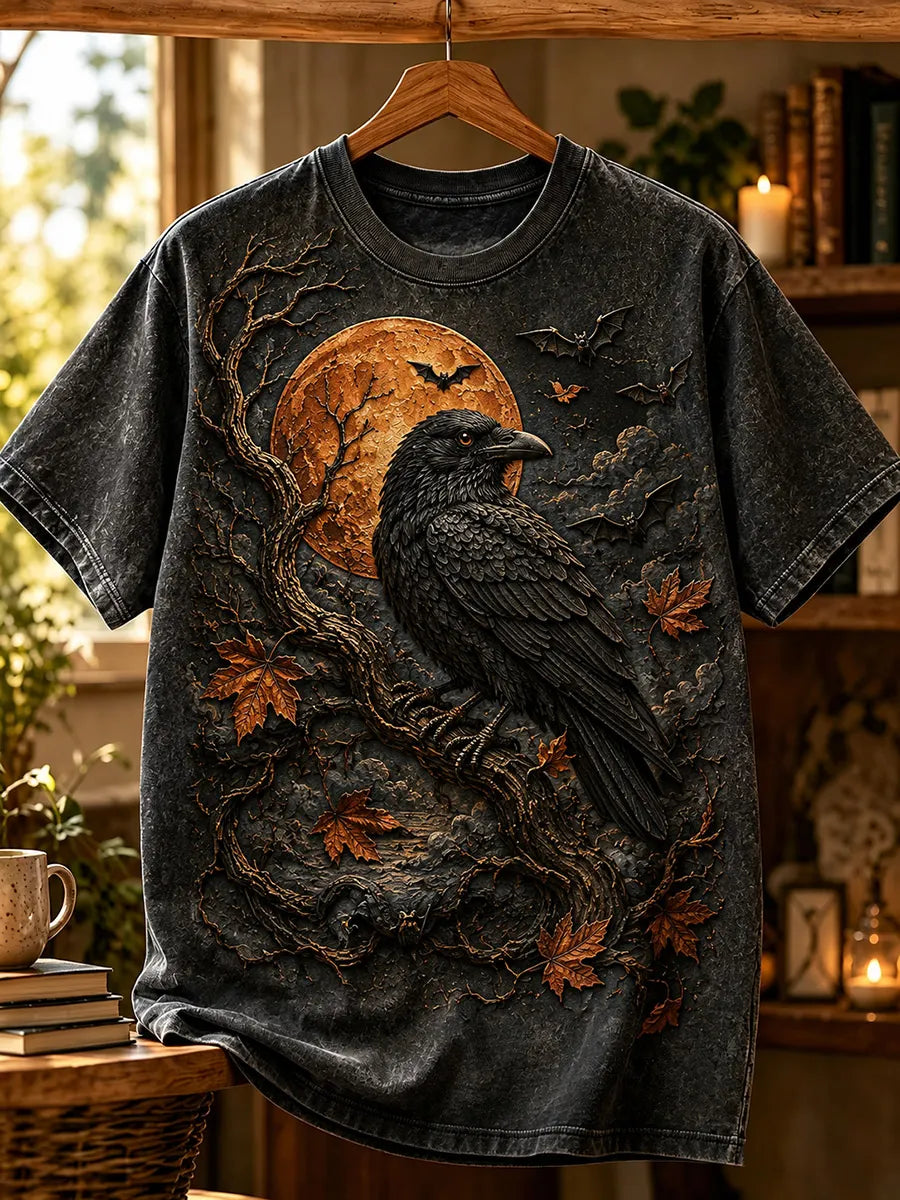Retro Halloween Graphic Print Casual Short-Sleeve T-Shirt