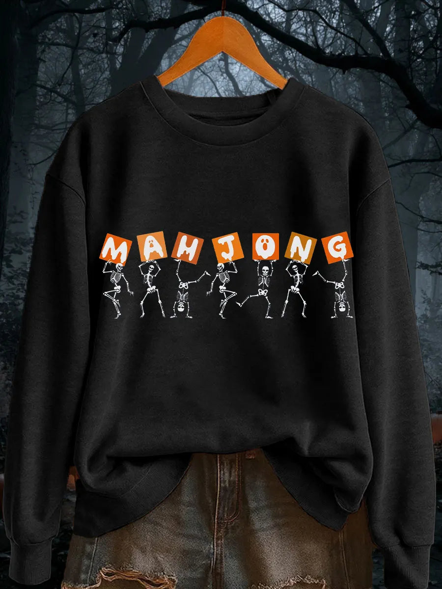Women's Halloween Mahjong Skull Sweatshirts