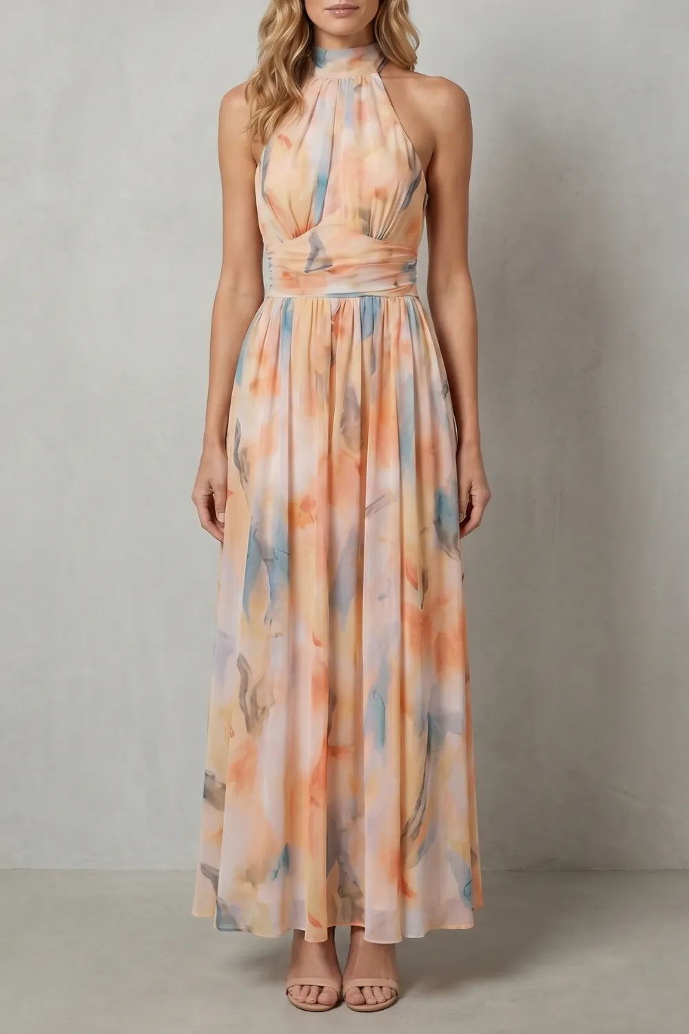 Watercolour halter grace – Maxi dress