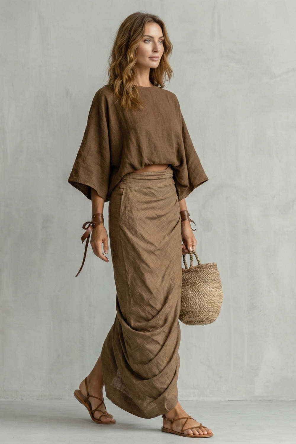 Relaxed draped batwing – Two piece set