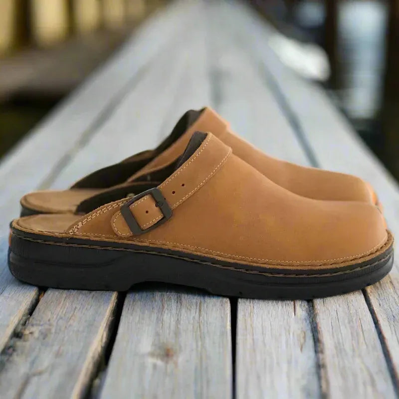 Orthopedic Leather Comfort Slippers