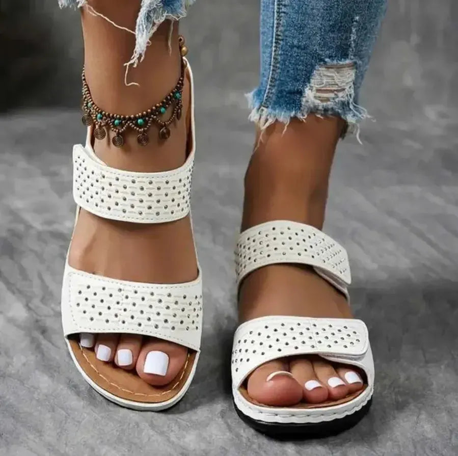 Lightweight wedge sandals with soft cushioning and arch support for women!
