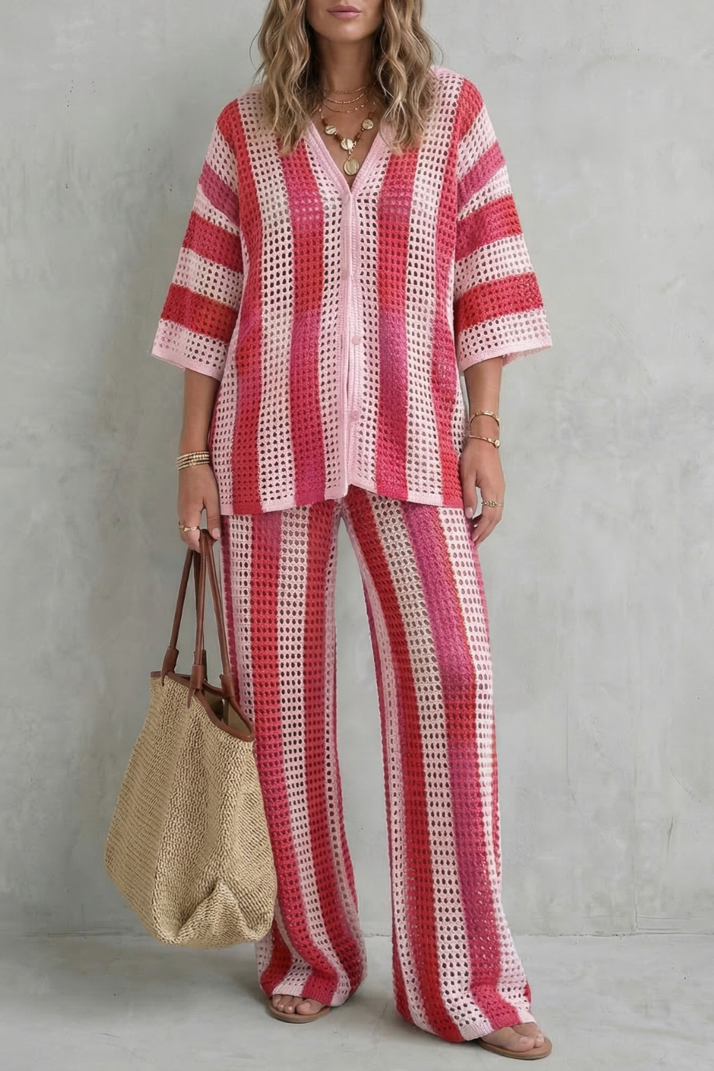 Striped crochet texture – Summer co-ord set