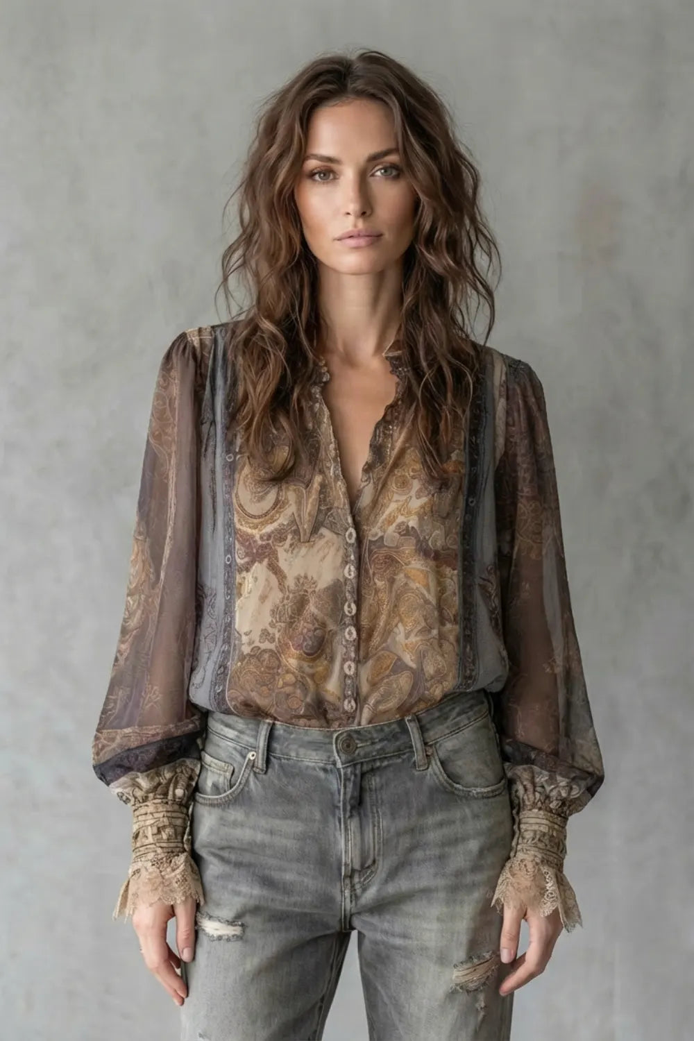 Sheer paisley romance – Boho blouse