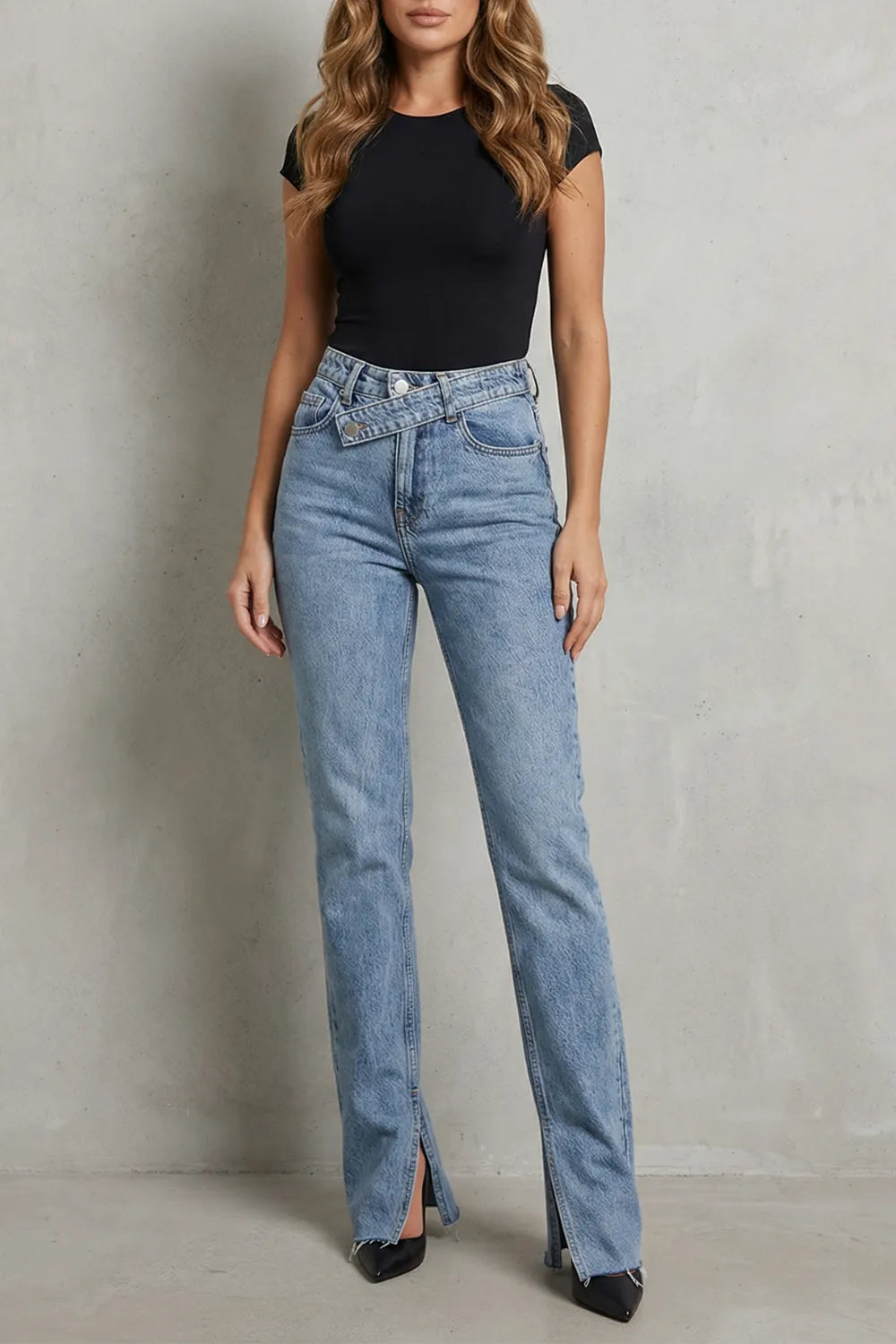 Cross waist detail – Flare jeans