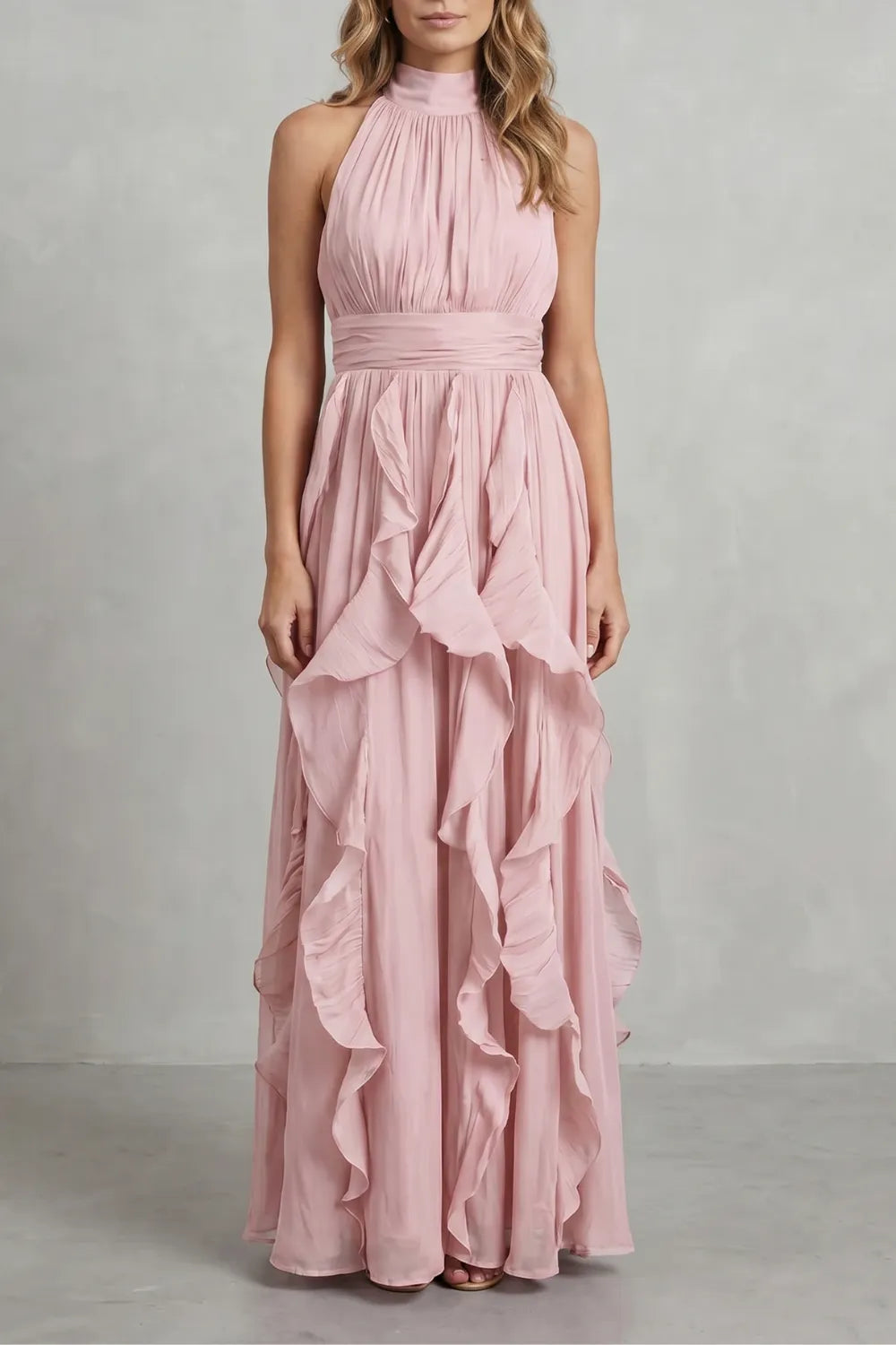 Ruffled chiffon elegance – Maxi dress