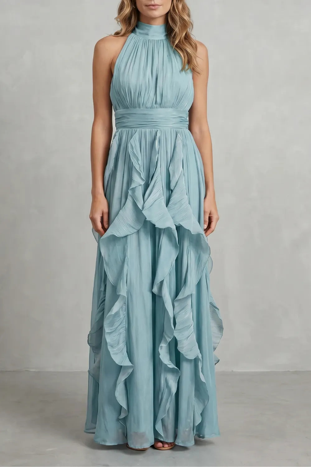 Ruffled chiffon elegance – Maxi dress