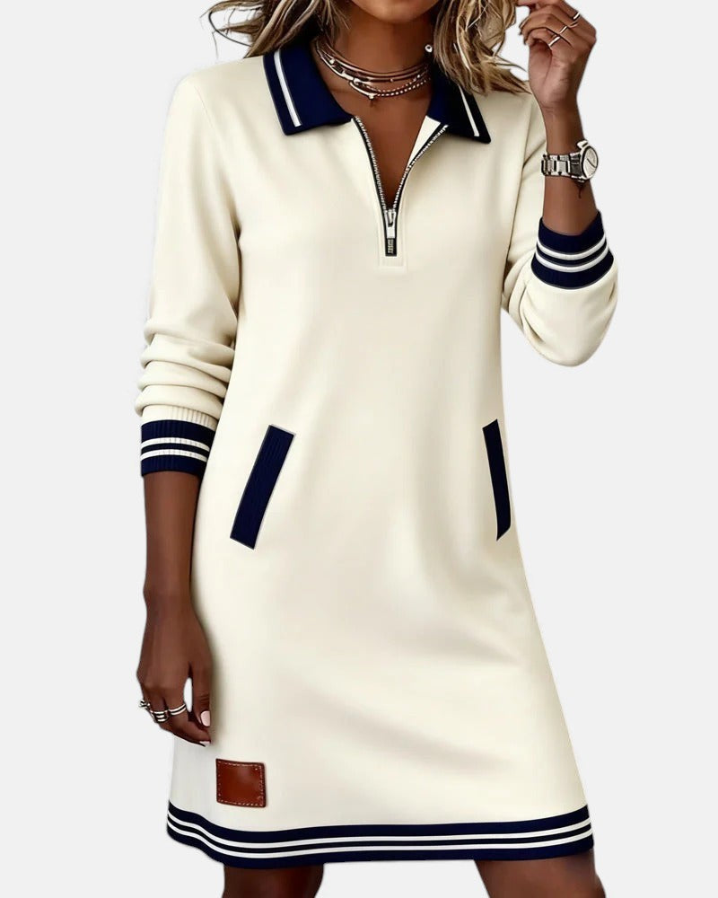 Jeanne | Chic Long-Sleeve Dress in Cotton