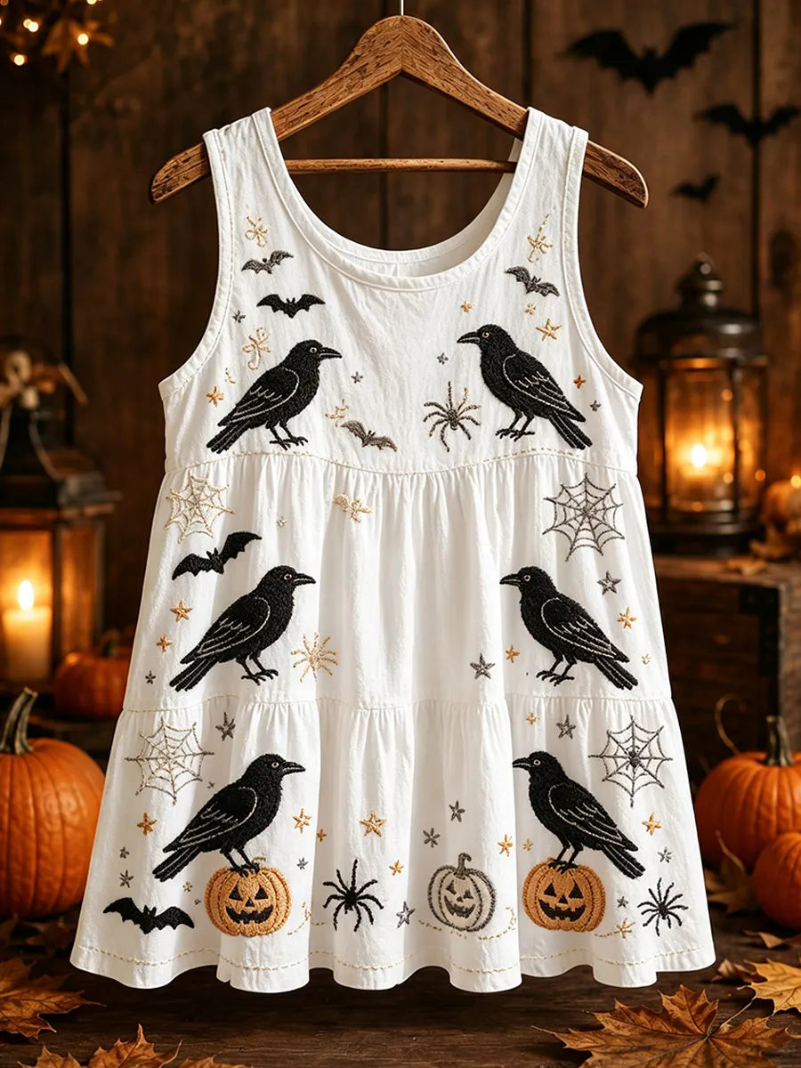 Halloween Raven Art Print Sleeveless Tank Top