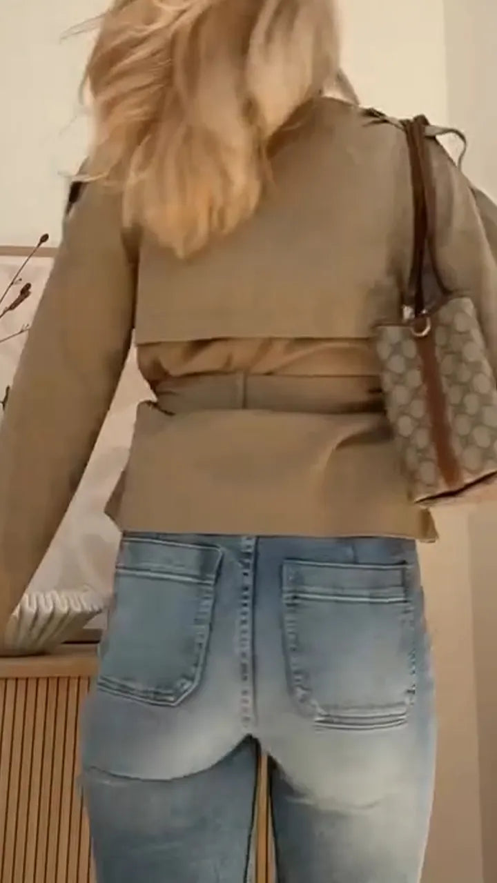 Women Turtleneck Double-breasted Temperament Casual Jacket