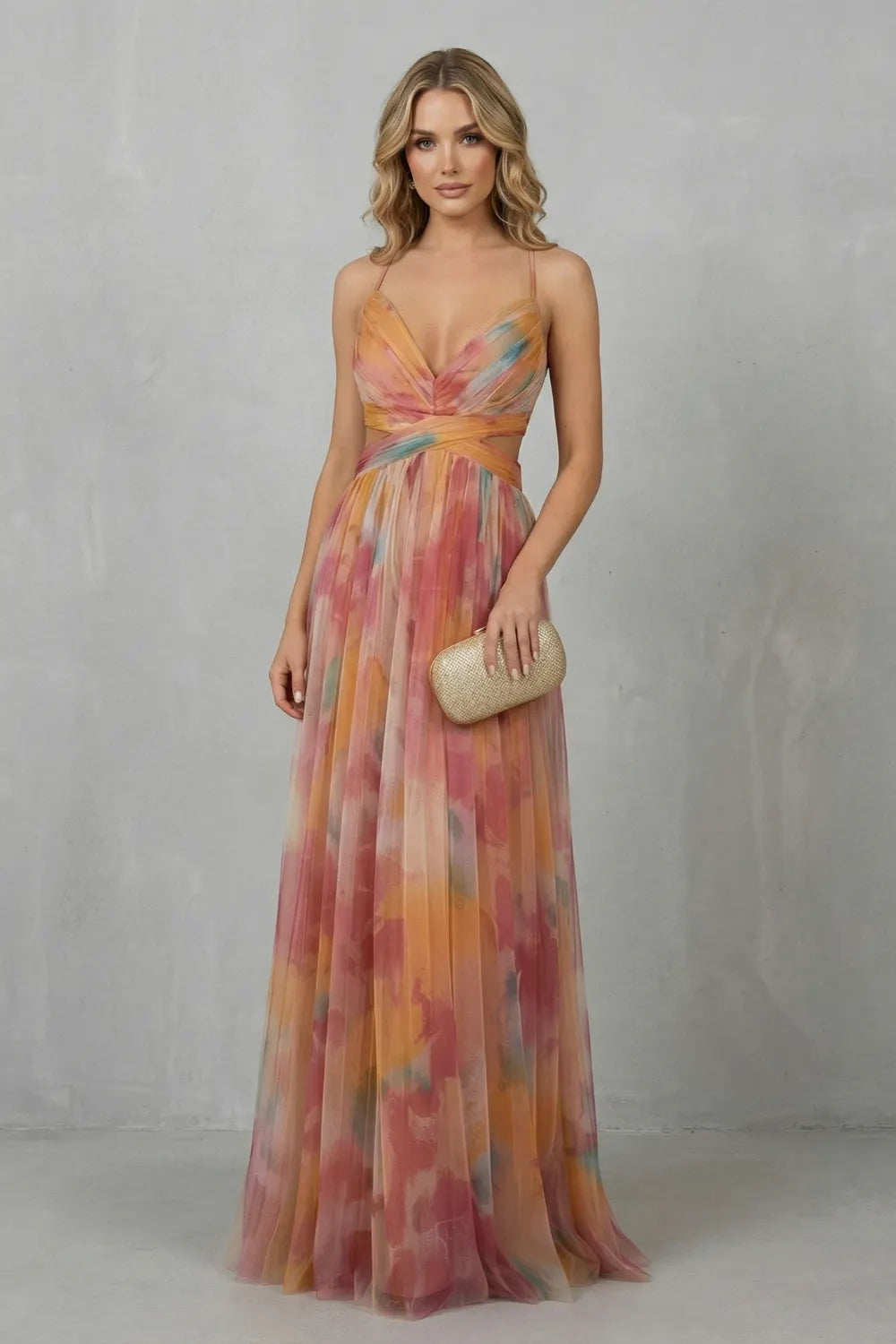 Watercolour romance – Sleeveless maxi dress