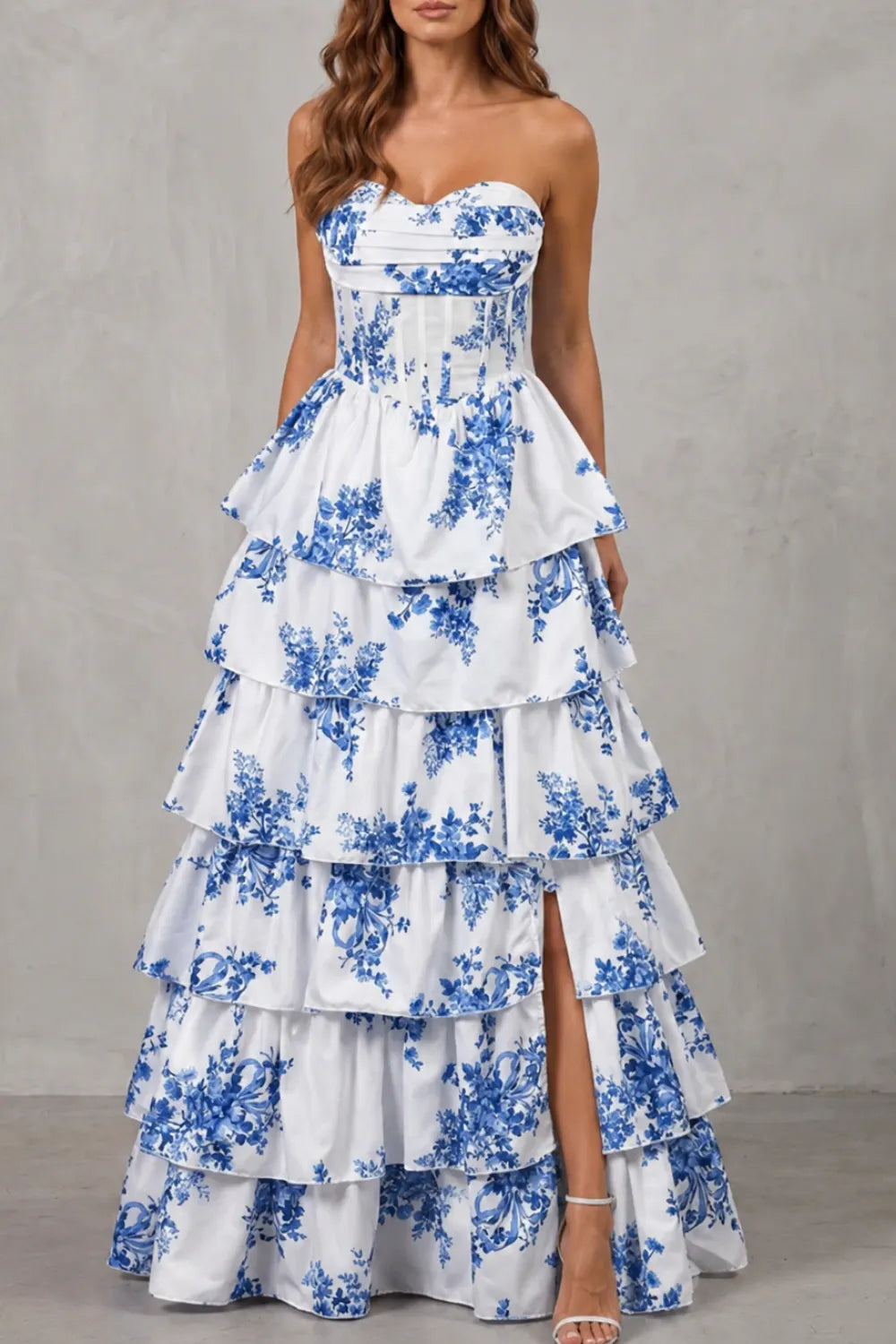 Layered floral couture – Maxi dress