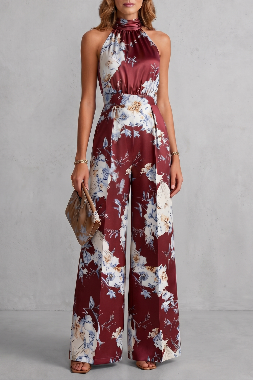 Romantic floral print – Halter jumpsuit