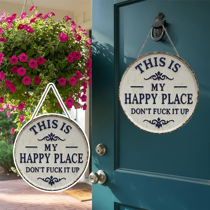 📢📢LAST DAY SALE 50% OFF✨Happy Place – Vintage Statement Metal Sign