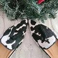 COW PRINT LOAFERS WITH TASSEL