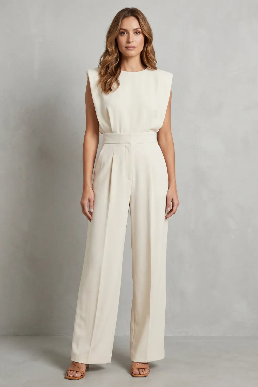 Minimalist tailored elegance – Wide-leg jumpsuit