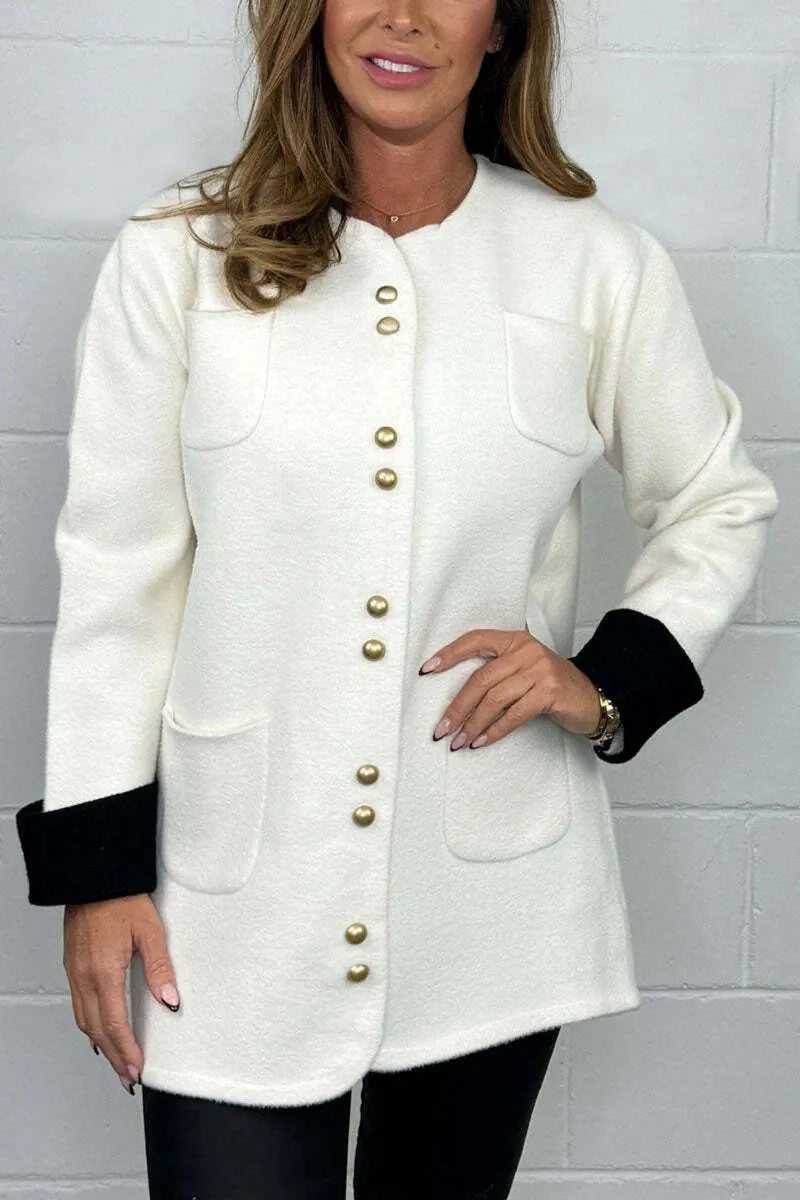 Women's Casual Solid Color Pockets Jacket