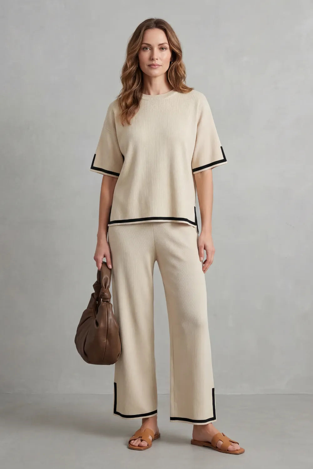Chic Contrast Trim – Lounge Set