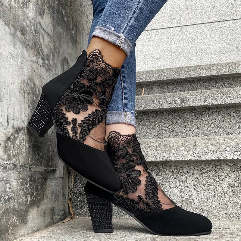 JOLIE? - Chic Lace Heeled Boots