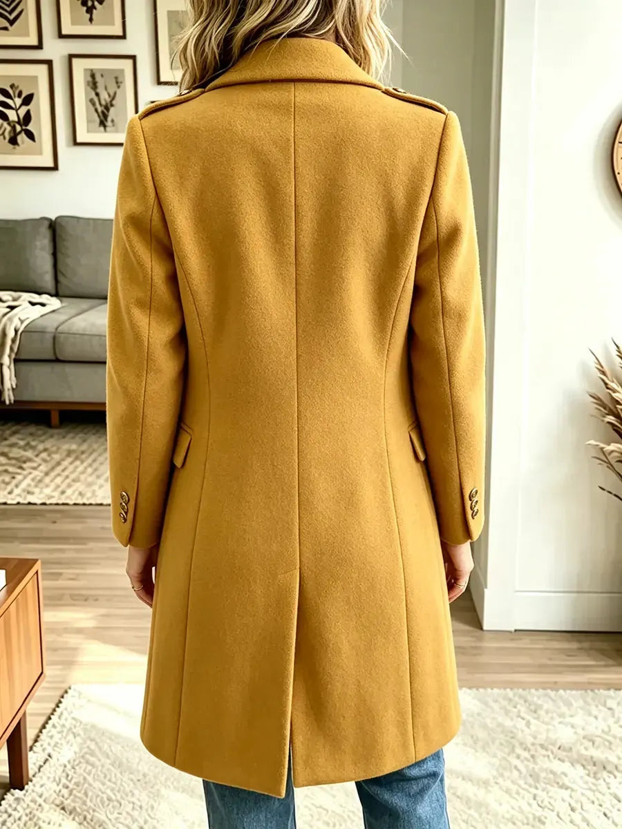 Women’s Double-breasted Mid-length Wool Coat