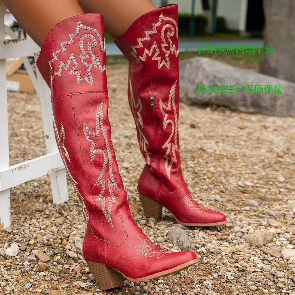 CHEYENNE? –  Classic Over-the-Knee Cowboy Boots