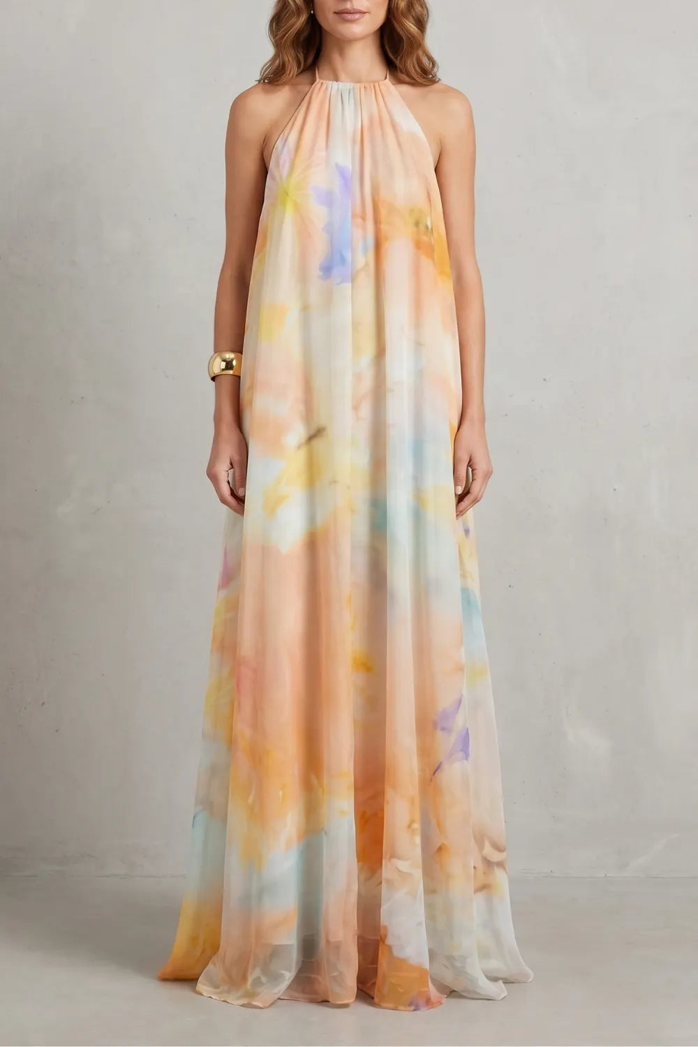 Watercolour halter grace – Maxi dress