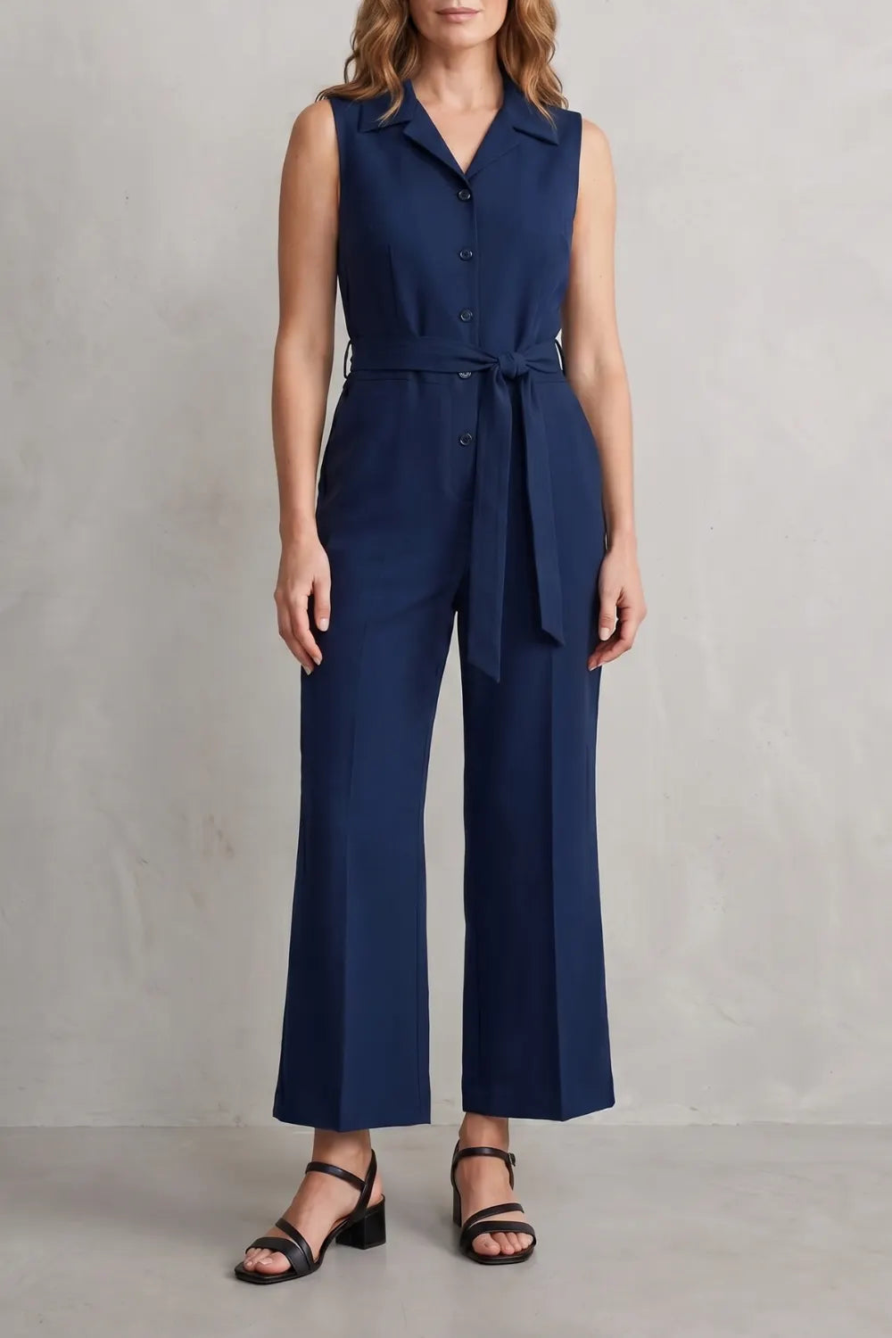 Belted office elegance – Wide-leg jumpsuit