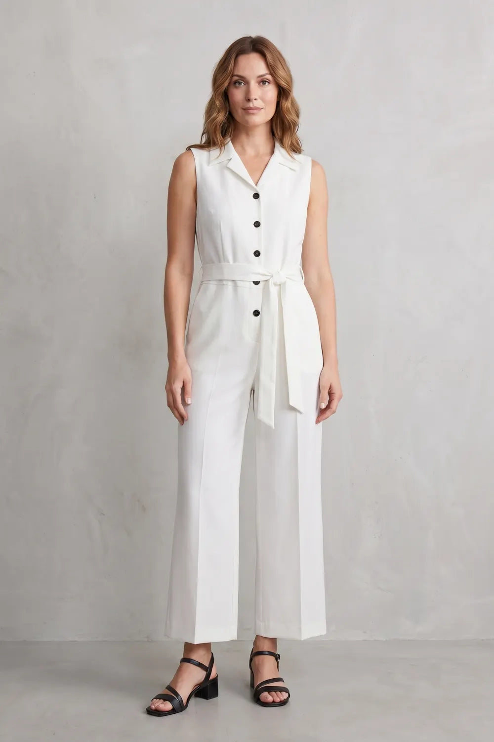 Belted office elegance – Wide-leg jumpsuit