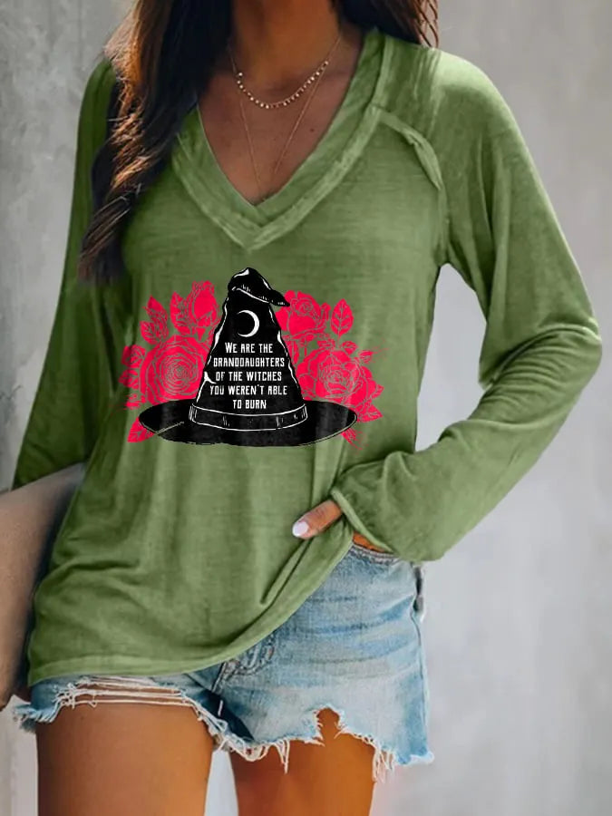 We Are The Granddaughters Of The Witches You Werent Able To Burn Print T-Shirt  09a5