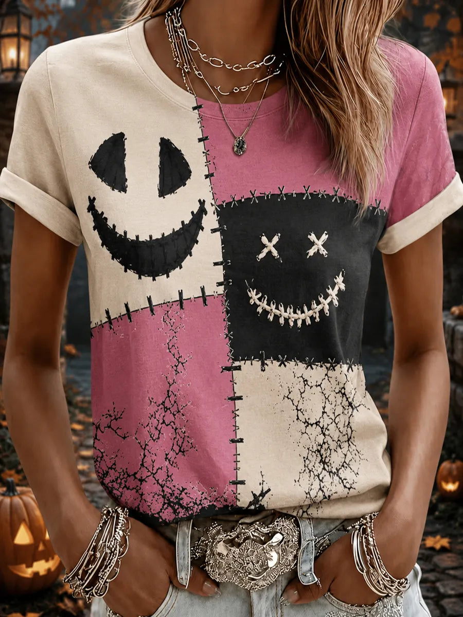 Women's Halloween Print Casual T-Shirt