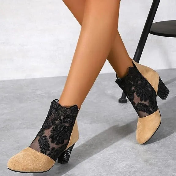 JOLIE? - Chic Lace Heeled Boots