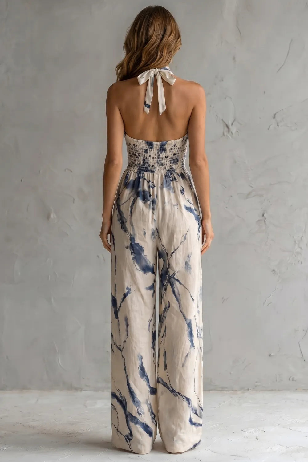 Artistic ink print – Wide-leg jumpsuit